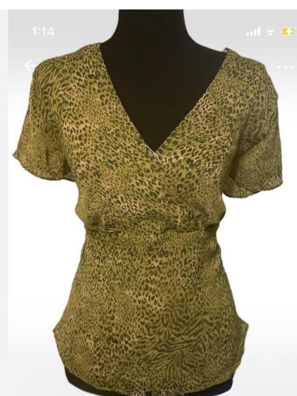 NORTON MCNAUGHTON Olive Green Top NWOT